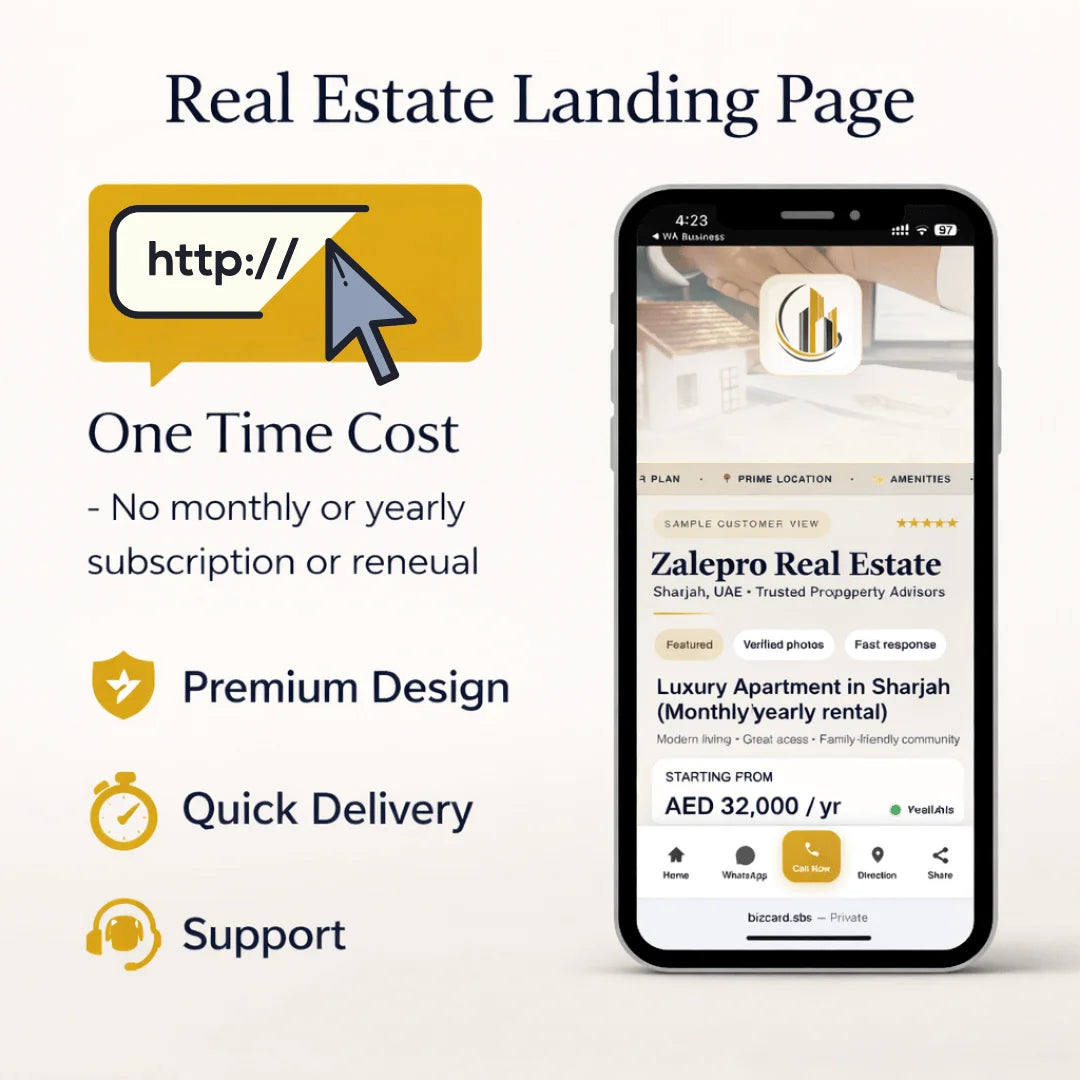 Real estate one click site + QR